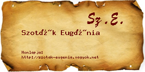 Szoták Eugénia névjegykártya